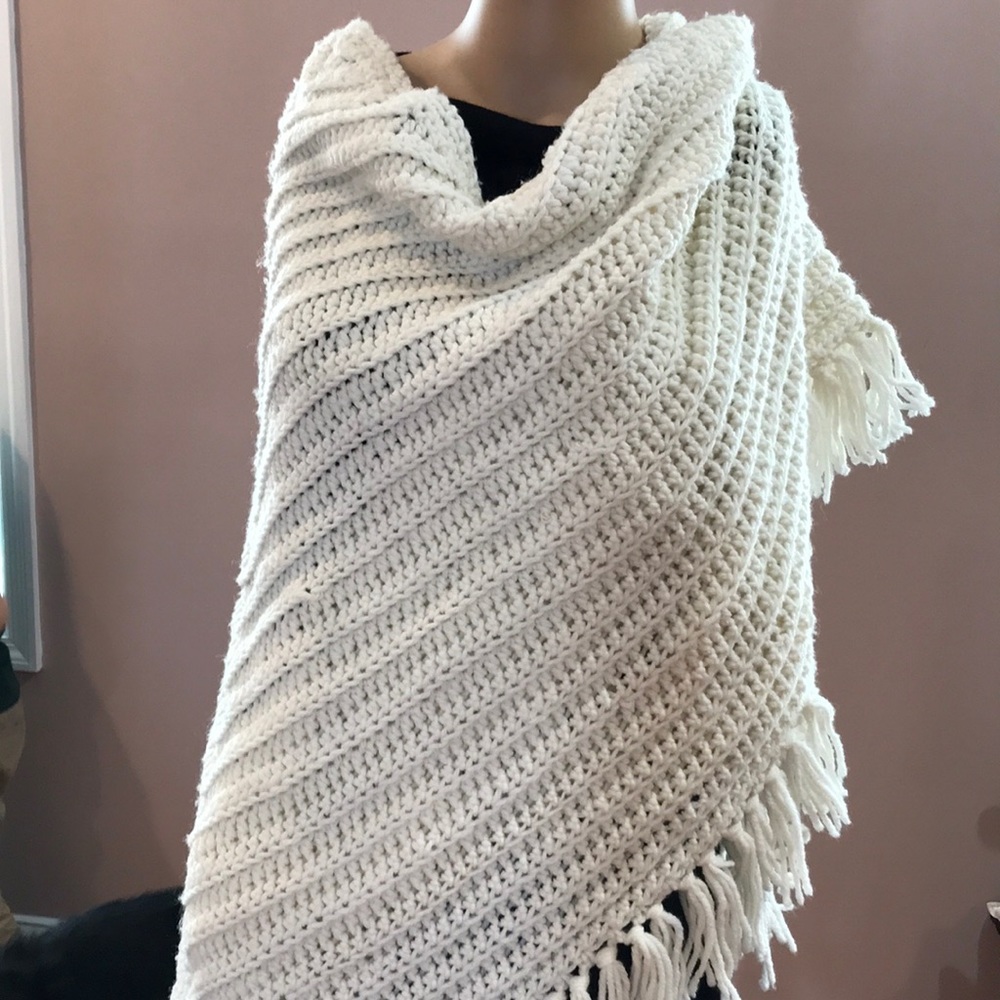 Hand crochet shawl.
